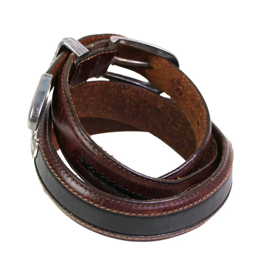 BRIGHTON BROWN BLACK GENUINE LEATHER 1 1/8